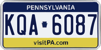 PA license plate KQA6087
