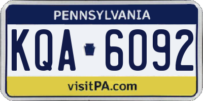 PA license plate KQA6092