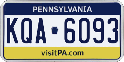 PA license plate KQA6093