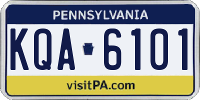 PA license plate KQA6101