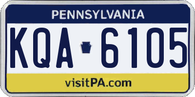 PA license plate KQA6105
