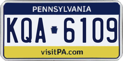 PA license plate KQA6109