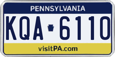 PA license plate KQA6110