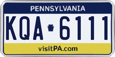 PA license plate KQA6111