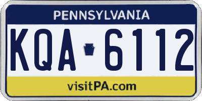 PA license plate KQA6112