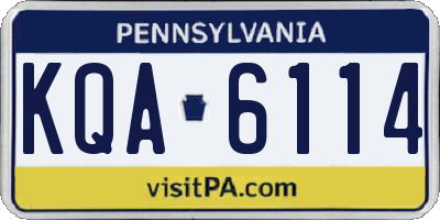 PA license plate KQA6114