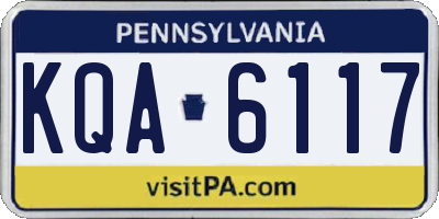 PA license plate KQA6117