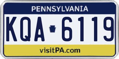 PA license plate KQA6119