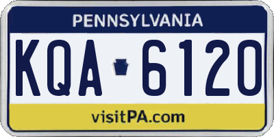 PA license plate KQA6120