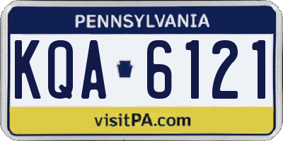 PA license plate KQA6121