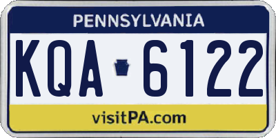 PA license plate KQA6122
