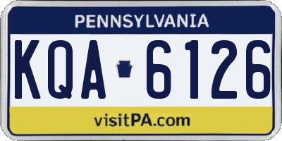 PA license plate KQA6126