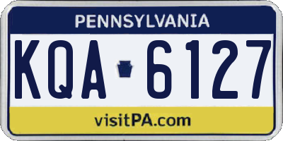 PA license plate KQA6127