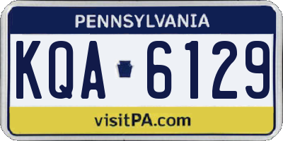 PA license plate KQA6129