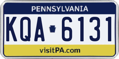 PA license plate KQA6131