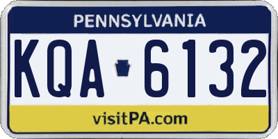 PA license plate KQA6132