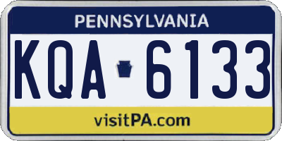 PA license plate KQA6133