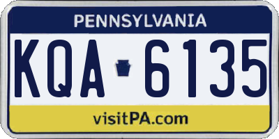 PA license plate KQA6135