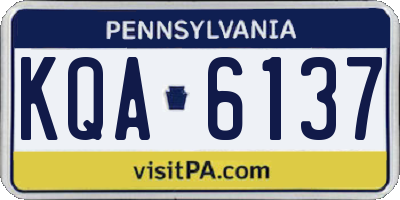 PA license plate KQA6137