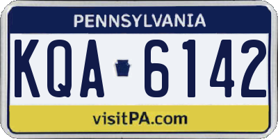 PA license plate KQA6142