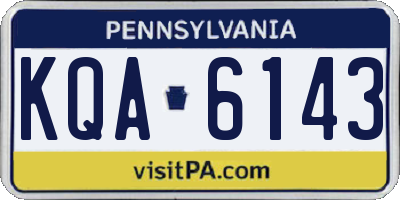 PA license plate KQA6143