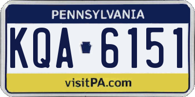 PA license plate KQA6151