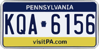 PA license plate KQA6156