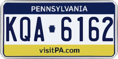PA license plate KQA6162