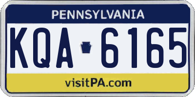 PA license plate KQA6165