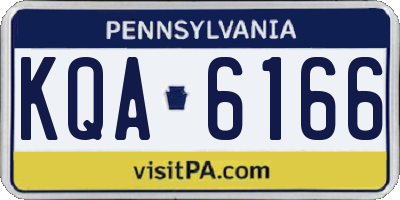 PA license plate KQA6166