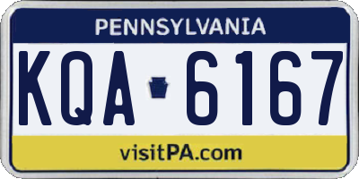 PA license plate KQA6167