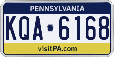 PA license plate KQA6168