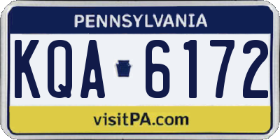PA license plate KQA6172