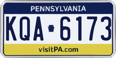 PA license plate KQA6173