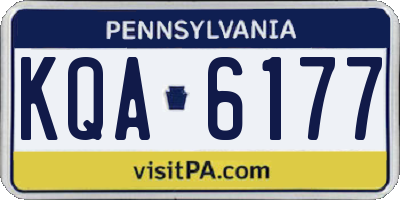PA license plate KQA6177