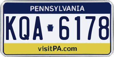 PA license plate KQA6178