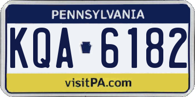 PA license plate KQA6182