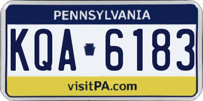 PA license plate KQA6183