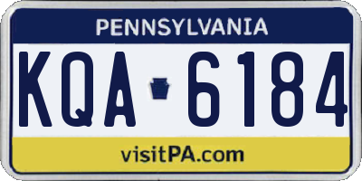 PA license plate KQA6184