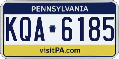 PA license plate KQA6185