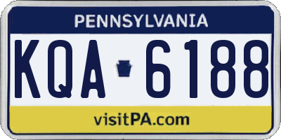 PA license plate KQA6188