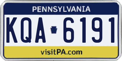 PA license plate KQA6191