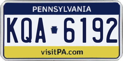 PA license plate KQA6192