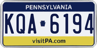 PA license plate KQA6194