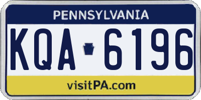 PA license plate KQA6196
