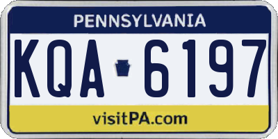PA license plate KQA6197
