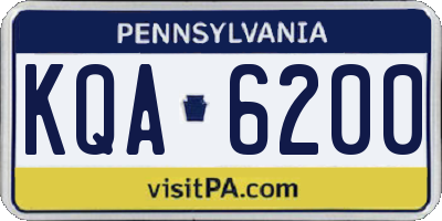 PA license plate KQA6200