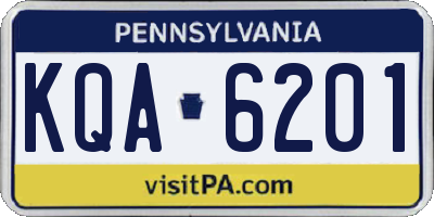 PA license plate KQA6201