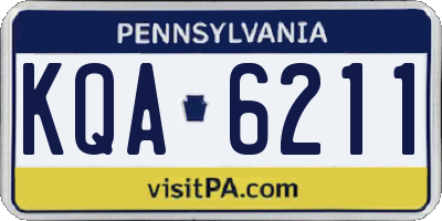 PA license plate KQA6211