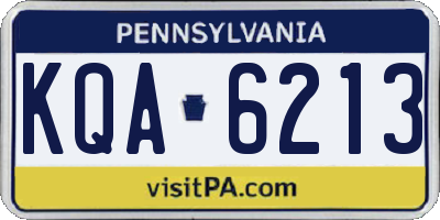 PA license plate KQA6213